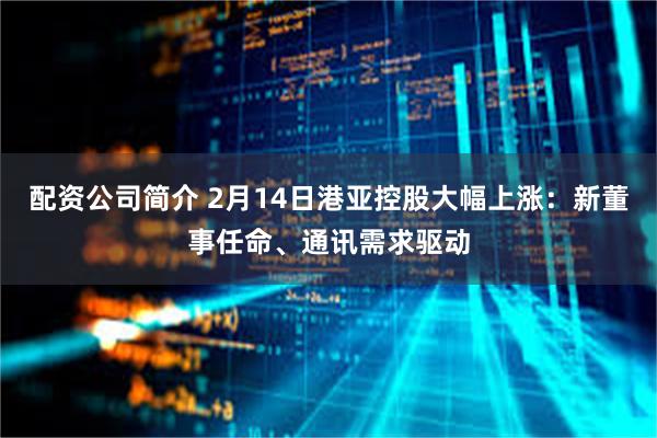 配资公司简介 2月14日港亚控股大幅上涨：新董事任命、通讯需求驱动