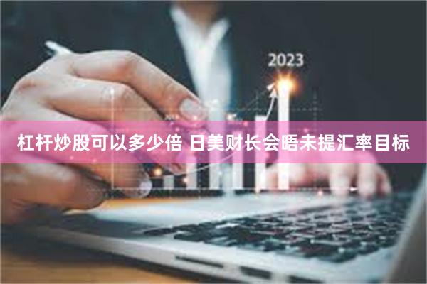 杠杆炒股可以多少倍 日美财长会晤未提汇率目标